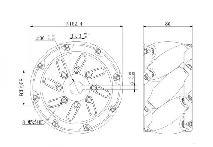 6 pollici di 152 mm ruote meccaniche a carico medio Cina 0
